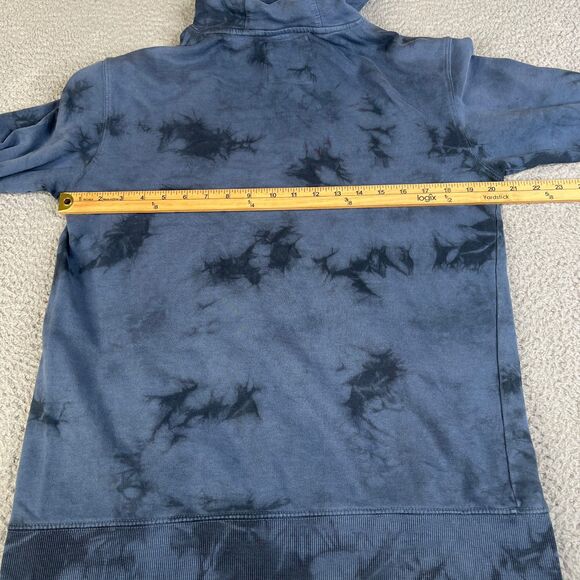 Rip Curl Hoodie Mens Medium Blue Tie-Dye Surf Logo Pullover Sweatshirt Sweater - Picture 10 of 11